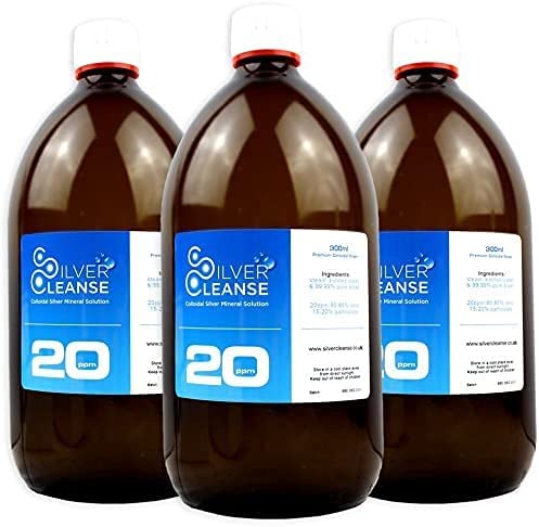 Silvercleanse colloidal Silver 3 x 300ml 20ppm. Exceptional Quality. Backed by 25 Years of Experience. Made in The UK